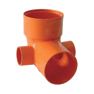 CURVA WC 2 ATTACCHI IN PVC ARANCIO- Diam. 100 att. Diam. 40- senza- pezzi 1