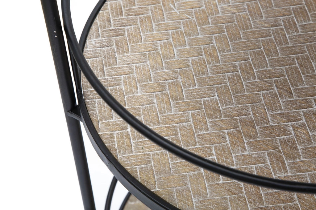 Carrello Arex 40x41,5x82 cm in Ferro e MDF Nero e Marrone