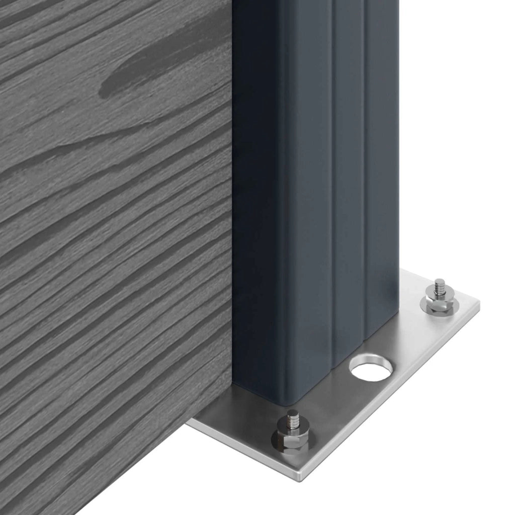 Set di Recinzione 5 pz 872 x 186 cm WPC e Alluminio Grigio 3429397