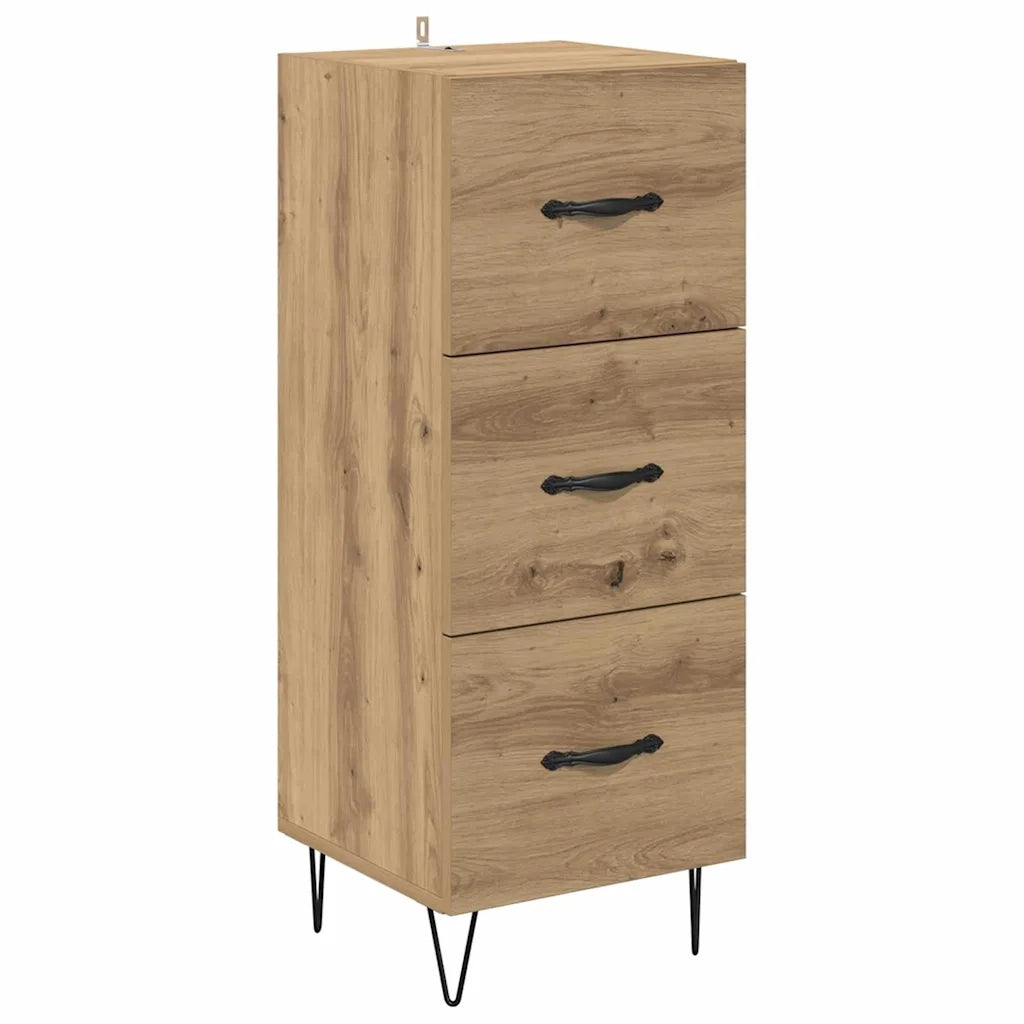 Credenza con Cassetto-Buffet-Armadio da cucina Rovere artigianale 69,5 x 34 x 180 cm 814507