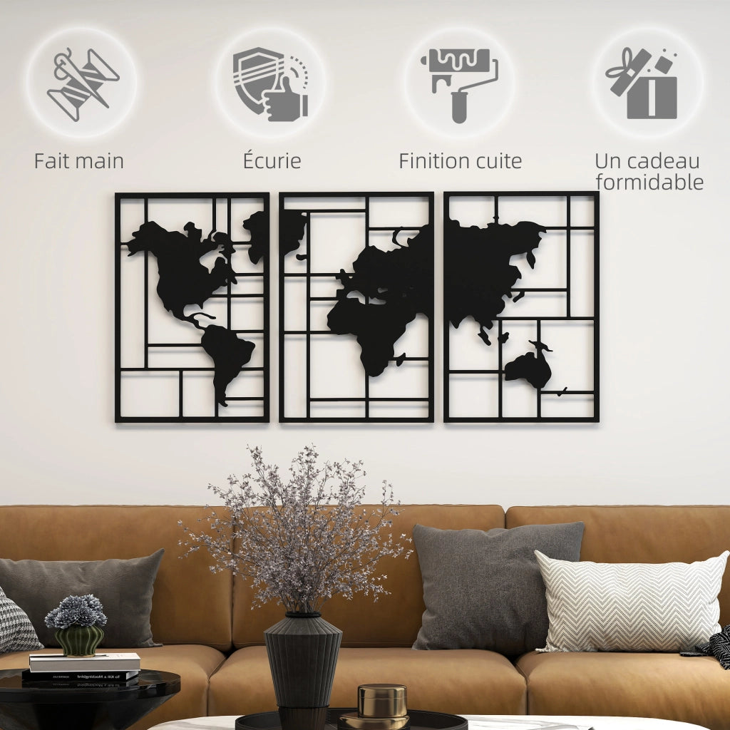 Decorazione murale in metallo ¨C Minimal ¨C 50x80 cm nero
