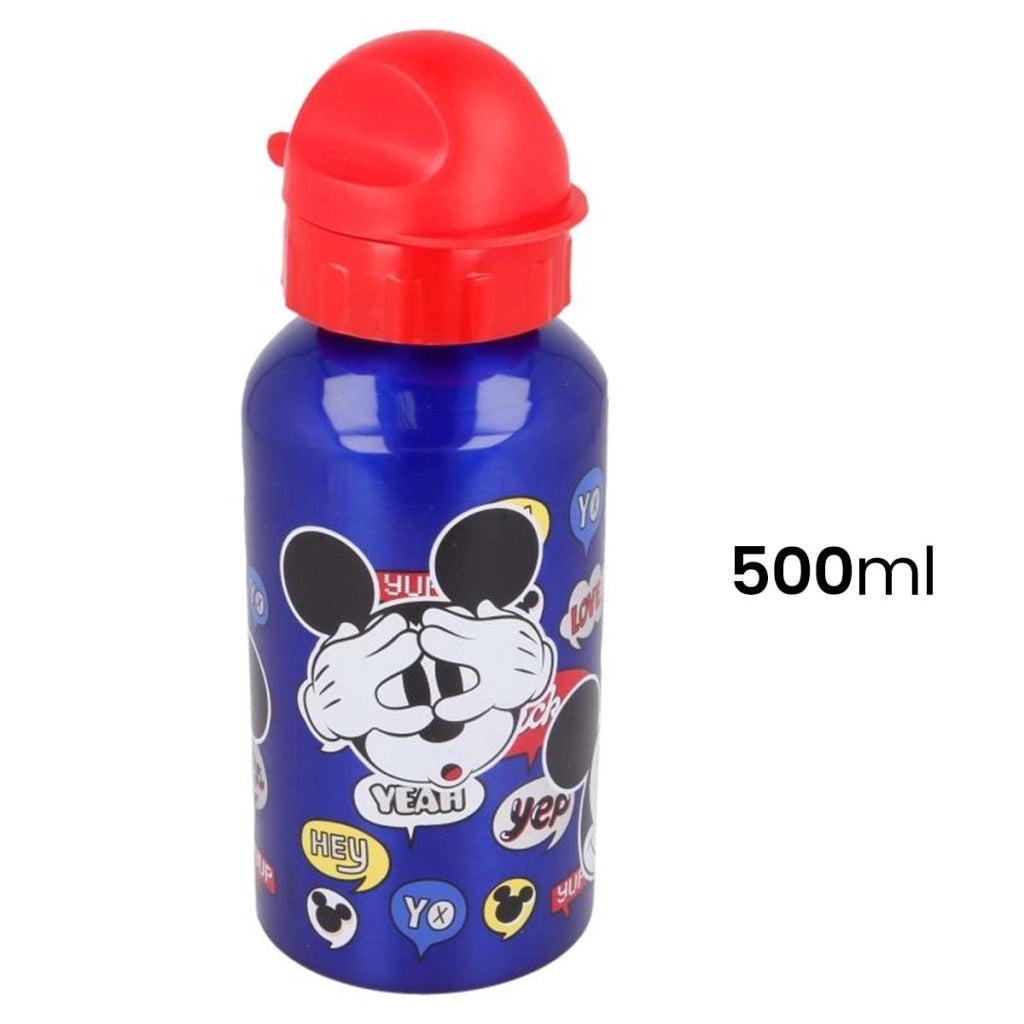 Borraccia per Bambini 500ml Tappo a tenuta stagna ermetico Blu / Rosso Mickey Mouse