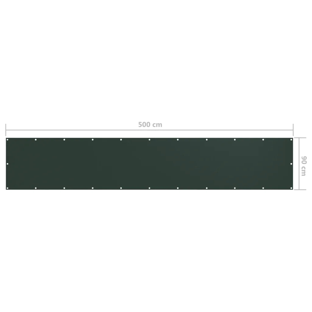 Paravento da Balcone-Pannello per balcone Verde Scuro 90x500 cm Tessuto Oxford