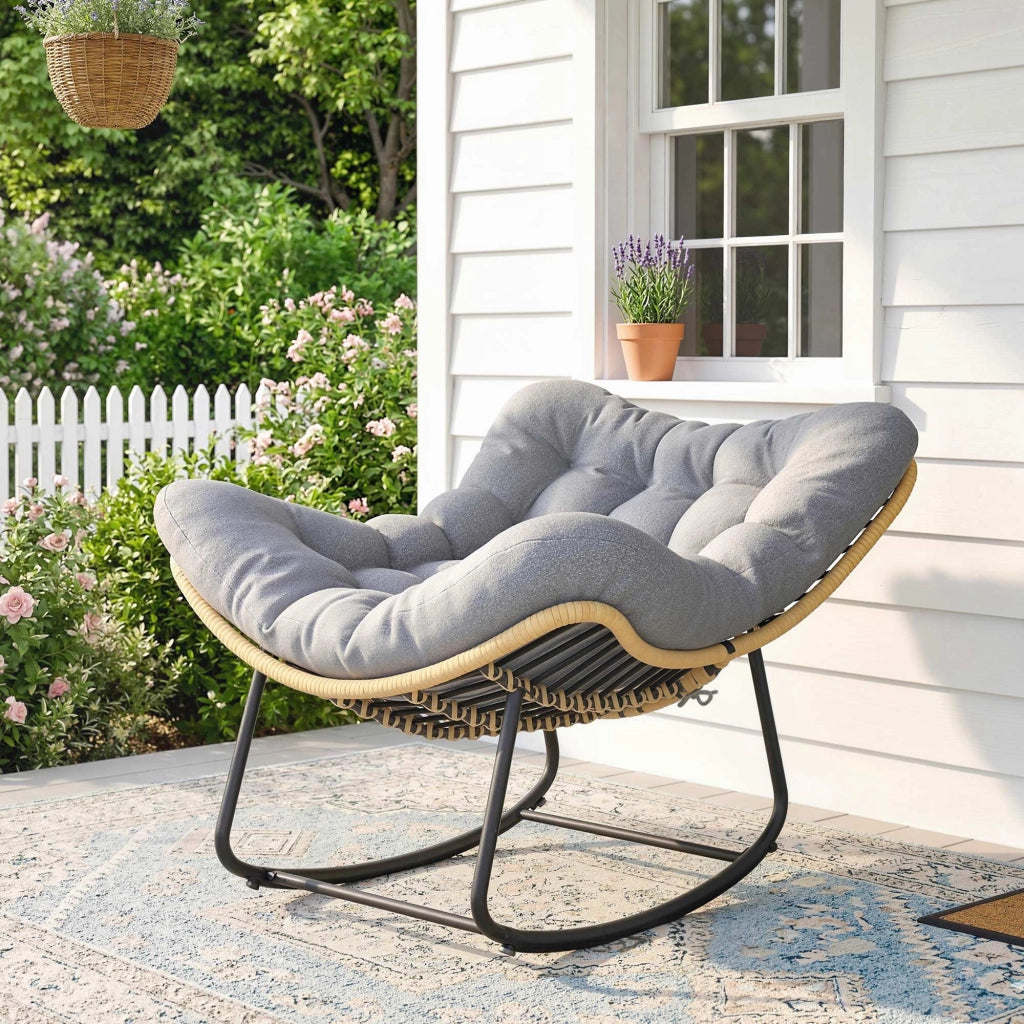 Poltrona dondolo da giardino ¨C Minimal ¨C Grigio
