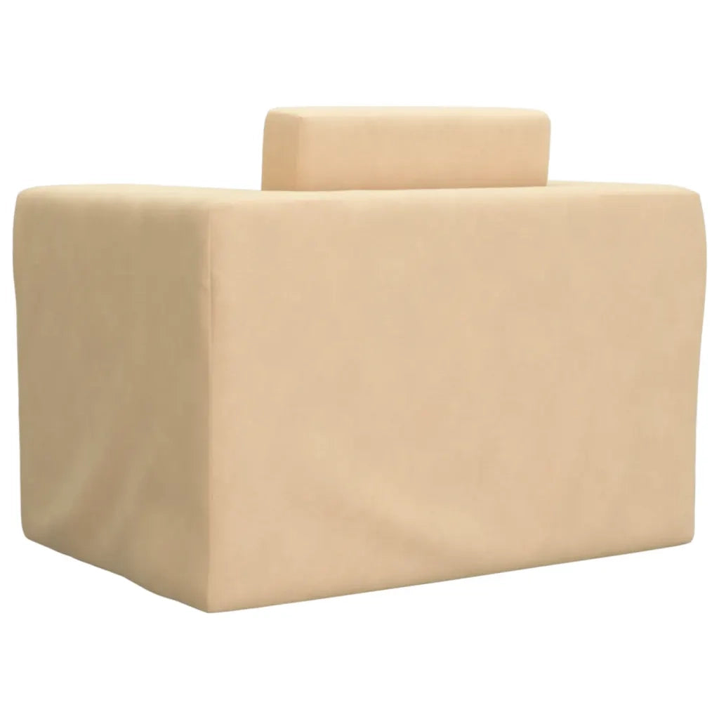 Divano per Bambini Crema in Morbido Peluche