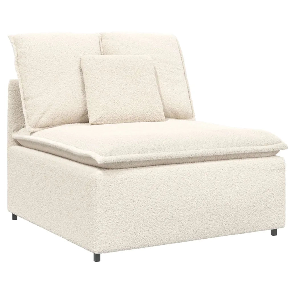 Modulo Centrale Divano Modulare con Cuscini Crema 100 cm 4104445