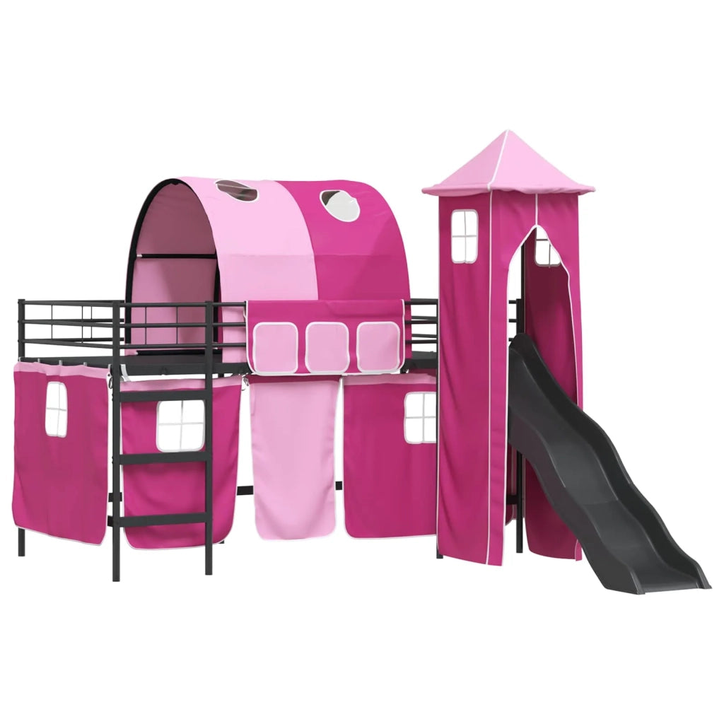 Struttura del letto loft per bambini Nero e rosa 80 x 200 cm 42020886