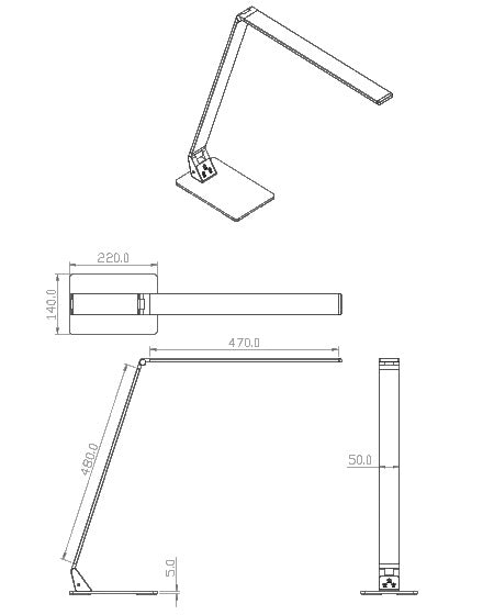 Lampada da Tavolo Wasp LED Integrato 12W Nera con Regolazione Luce Touch e Temperatura Colore CCT Selezionabile 3000K-5000K Codice 3265-30-101