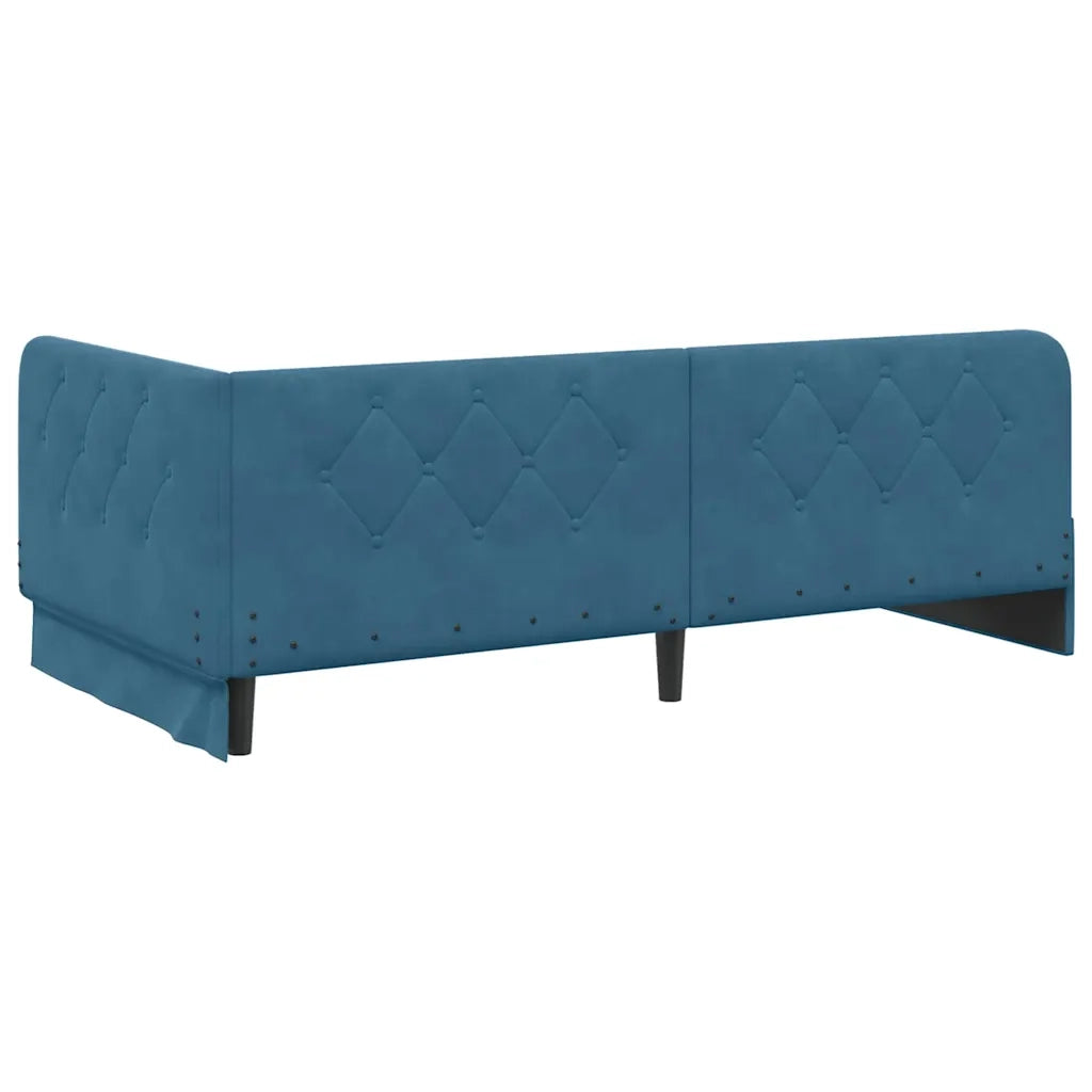 Cornice del letto ad angolo Blu 90 x 190 cm Velluto 3394071