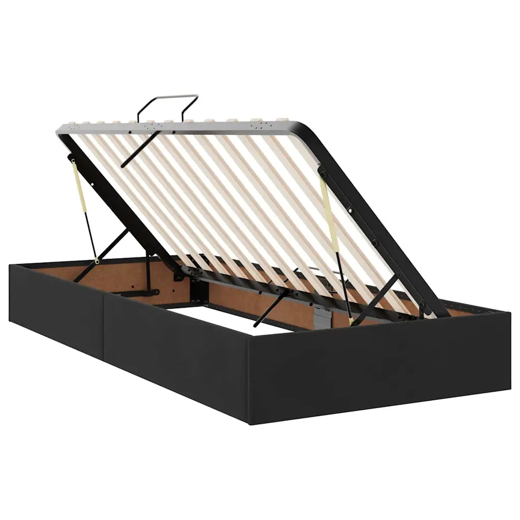 Letto con contenitore e LED con led Nero 90 x 190 cm Velluto