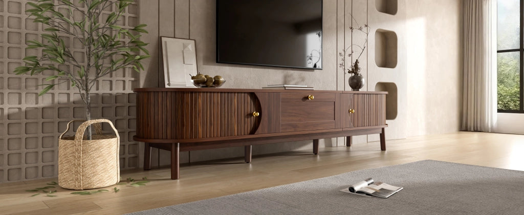Cassettiera per TV noce MDF lunghezza 170 cm