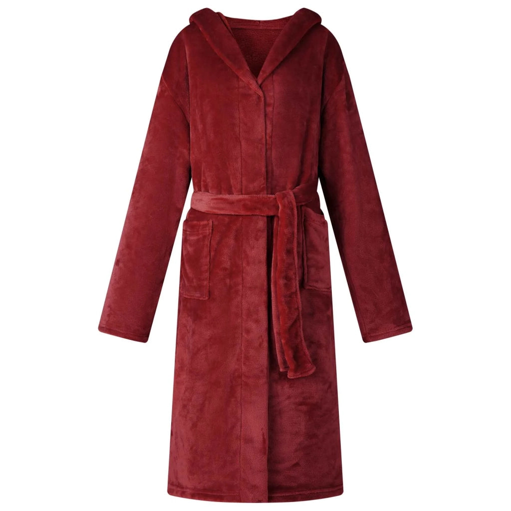Accappatoio con Cappuccio Rosso Bordeaux l Flanella 42017257
