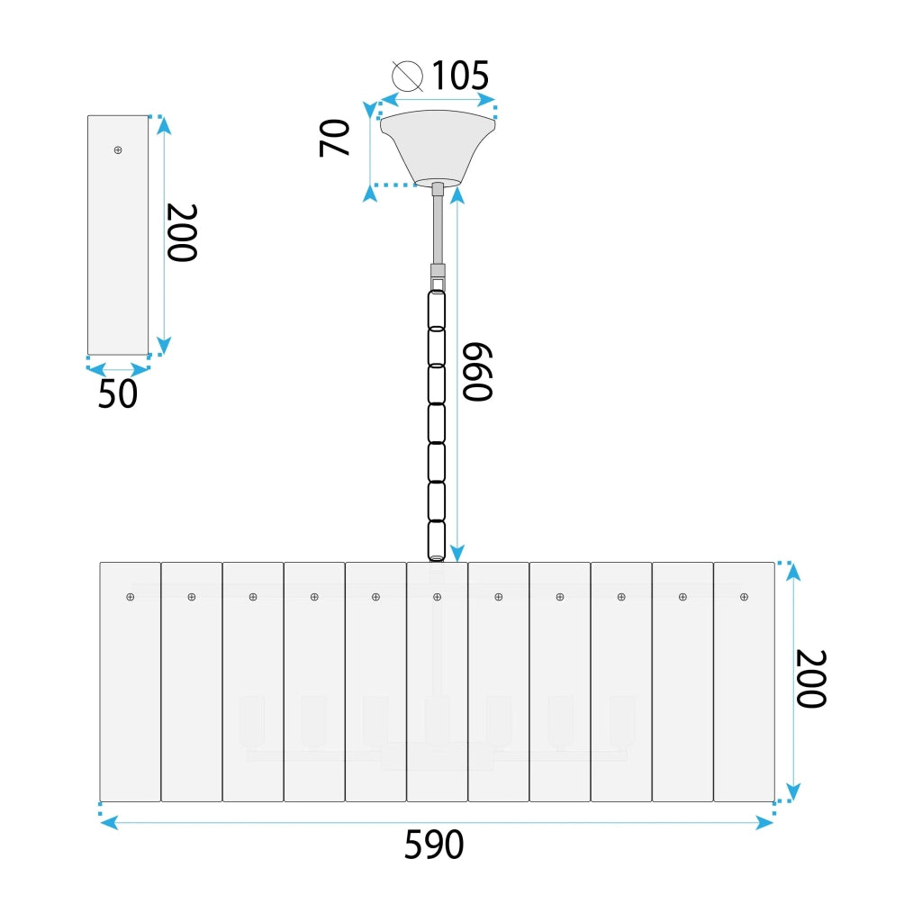 Lampada Cristal App1779-cp 60cm Gold