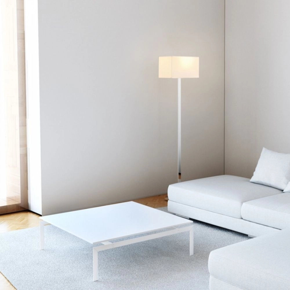 Lampada PLAZA da terra bianco cromo 230V E27 42W