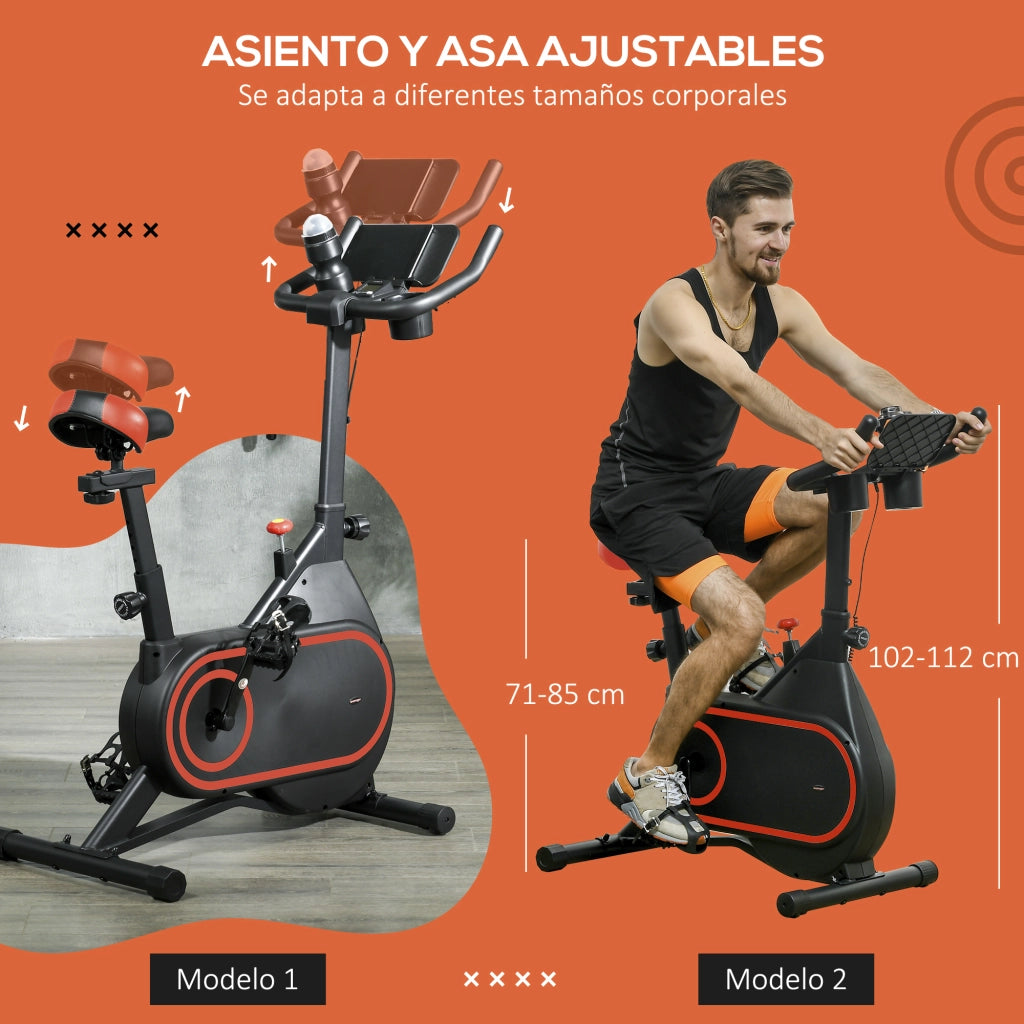 Bicicletta da camera con volano 4 kg ¨C Minimal ¨C Rosso e nero