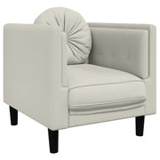 Poltrona | Sedia Relax con Cuscino Crema in Velluto