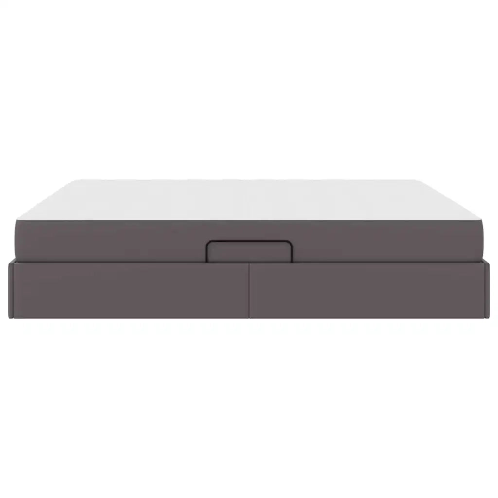 Letto con contenitore e materasso 2 pcs Grigio Pelle 3399618