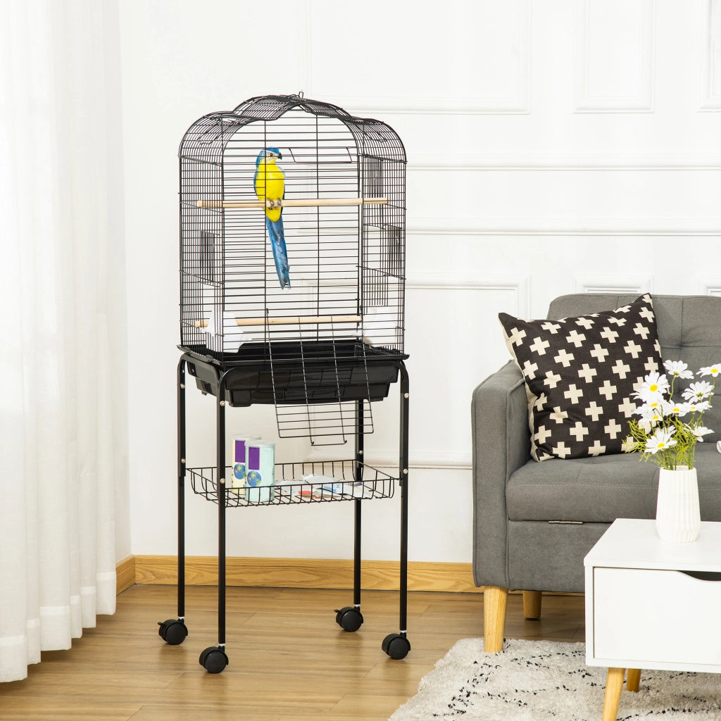 Gabbia per Uccelli con Ruote ¨C Zephmum ¨C Nero 46x36x130 cm