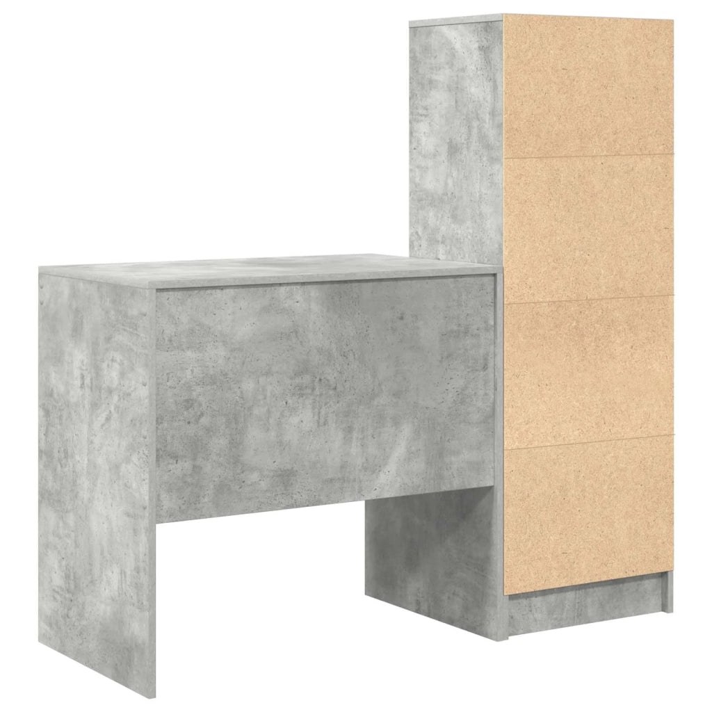 Scrivania con cassetto con lo scaffale 2 pcs Grigio cemento 3337356