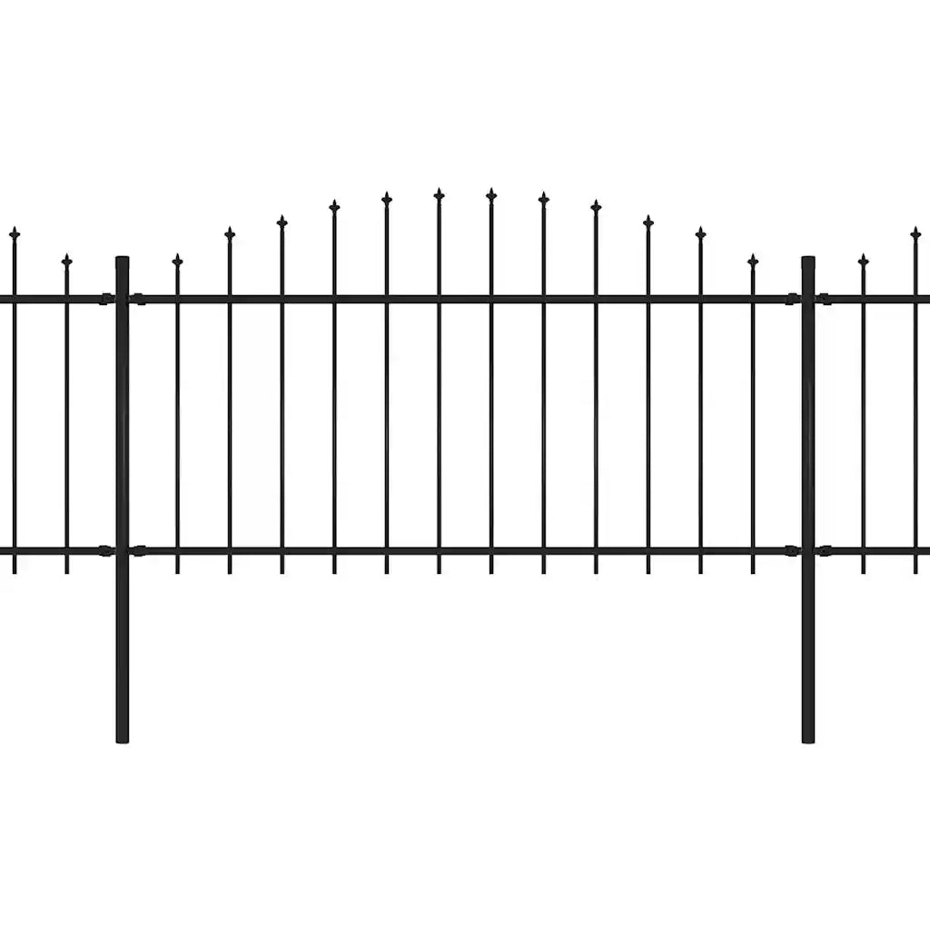 Recinzione da Giardino con Punta a Lancia in Acciaio 1603,5x150 cm Nero 277738