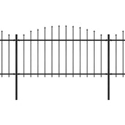 Recinzione da Giardino con Punta a Lancia in Acciaio 1603,5x150 cm Nero 277738