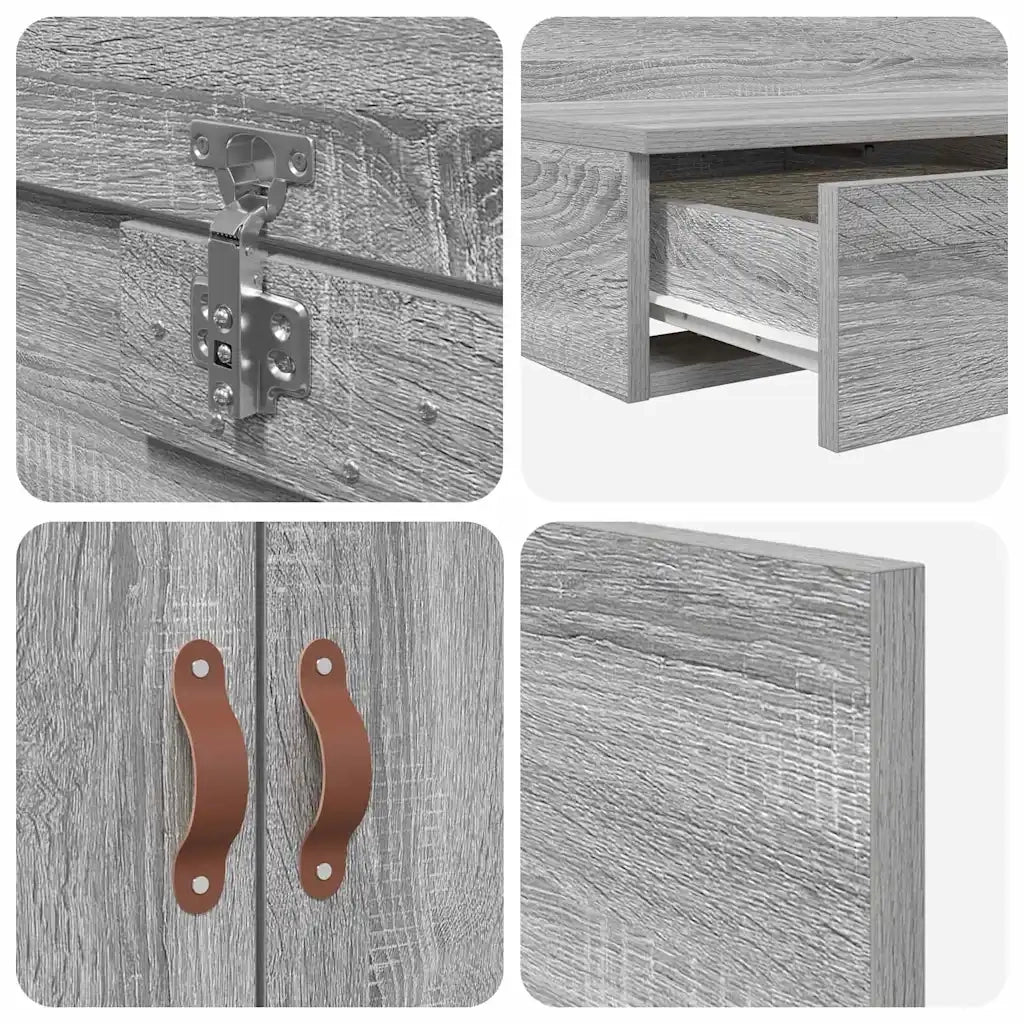 Struttura letto con contenitore-Giroletto con contenitore Grigio Sonoma 100 cm