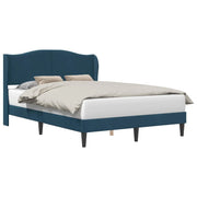 Letto matrimoniale | Letto per adulti | Struttura del letto con testiera Blu 120 x 190 cm Velluto
