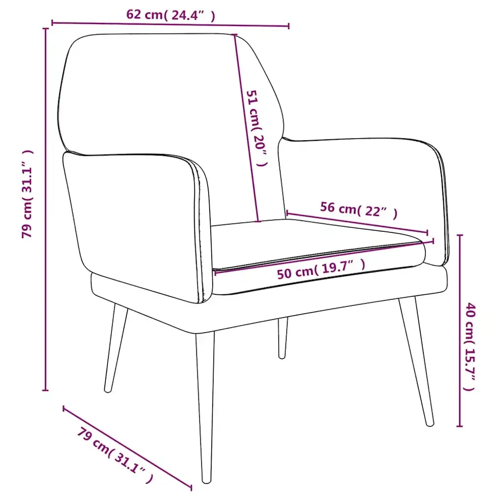Poltrona Gialla 62x79x79 cm Velluto 351378