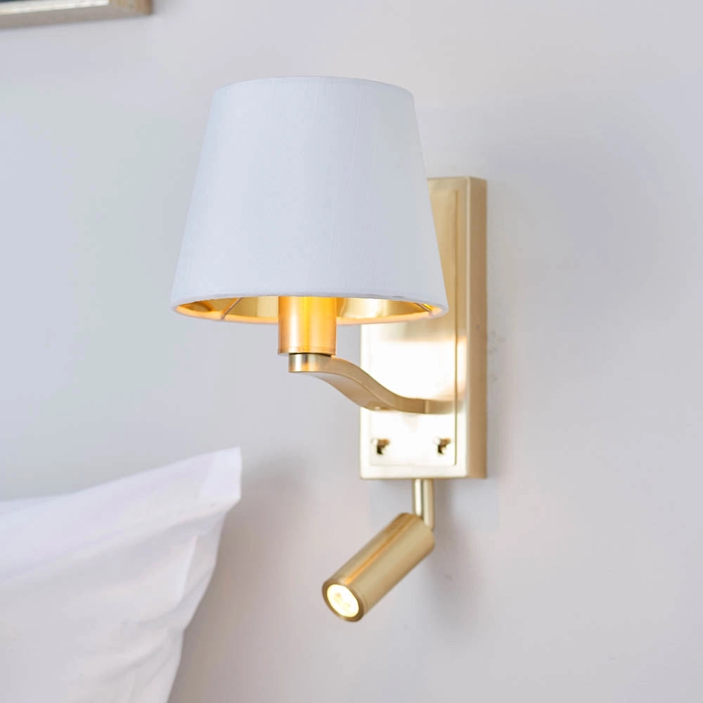Applique lettura Harvey Endon oro satinato E14+LED 3W