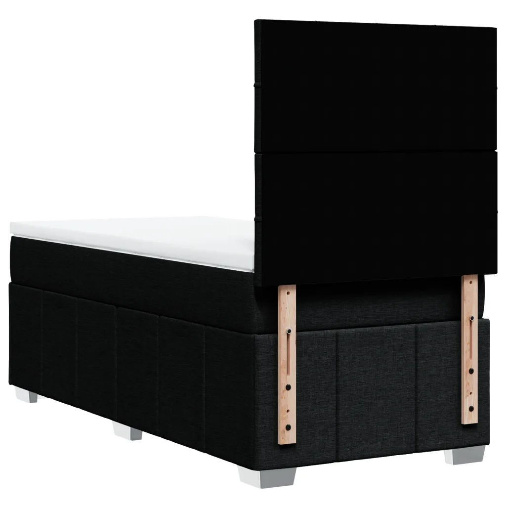 Giroletto a Molle con Materasso Nero 90x190 cm in Tessuto 3293825