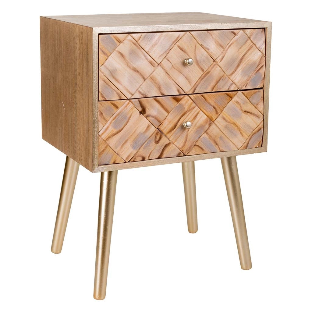 Comodino in legno marrone 44,5x35x61
