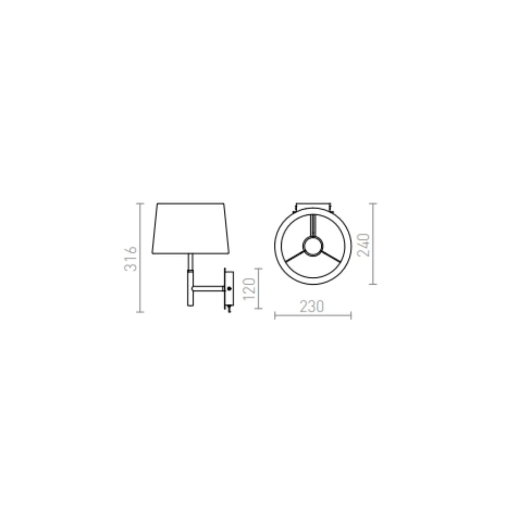 Lampada BROADWAY da parete bianco cromo 230V E27 42W