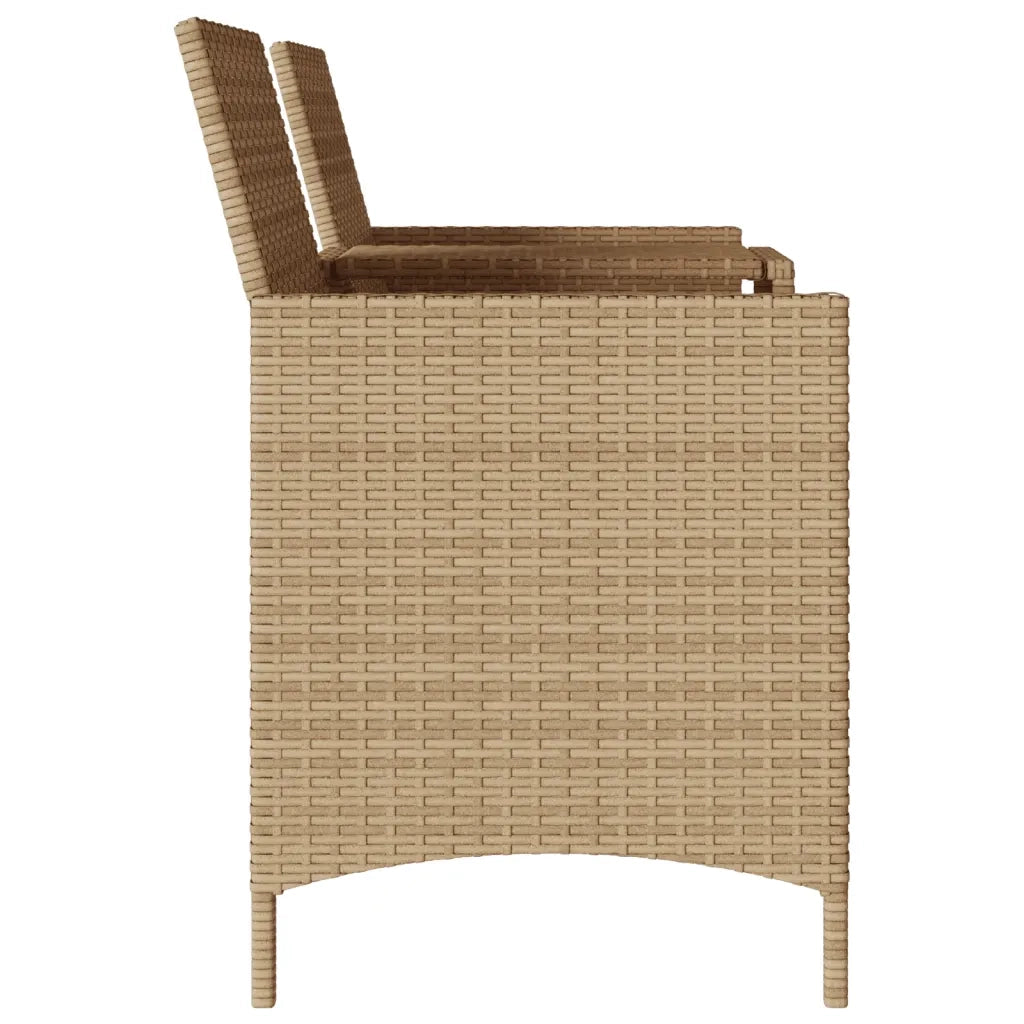 Divano Giardino 2 Posti con Tavolo e Cuscini Beige Polyrattan 4003888