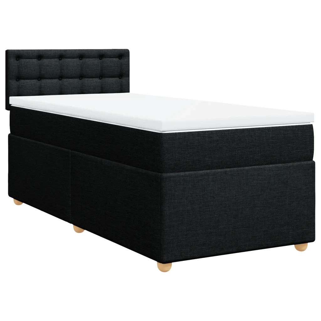 Giroletto a Molle con Materasso Nero 90x190 cm in Tessuto