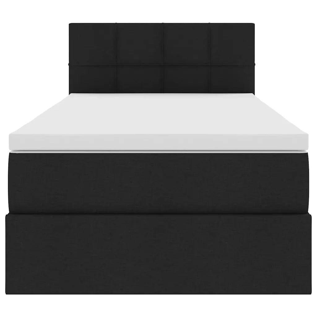 Letto con contenitore e LED con led Nero 100 x 200 cm Tessuto 3371126