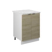 Mobiletto base cucina Fame-Line Pannello in quercia/Bianco 60 cm, PL Marmo Vicco