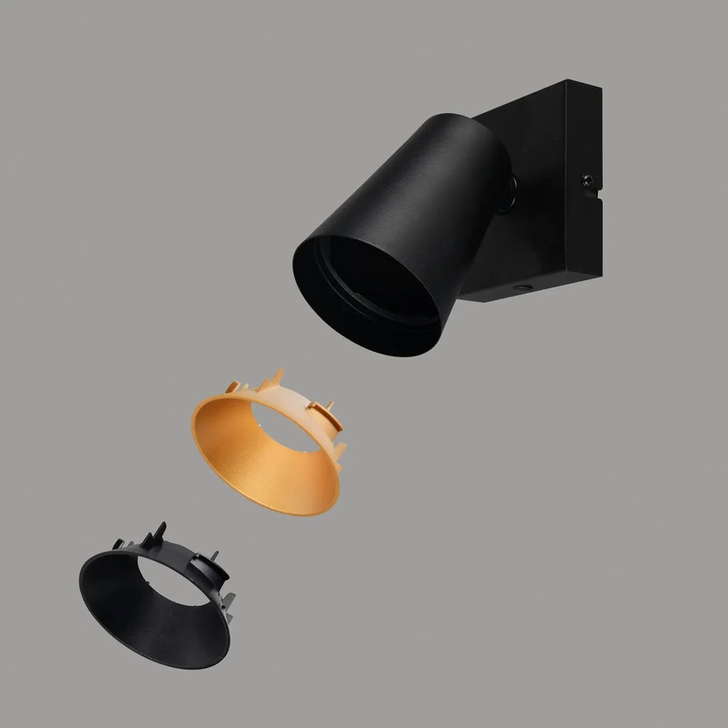 LÚZETE - SPOT DA SOFFITTO/ MURO 2 LUCI METALLO NERO GU10 SILVANO