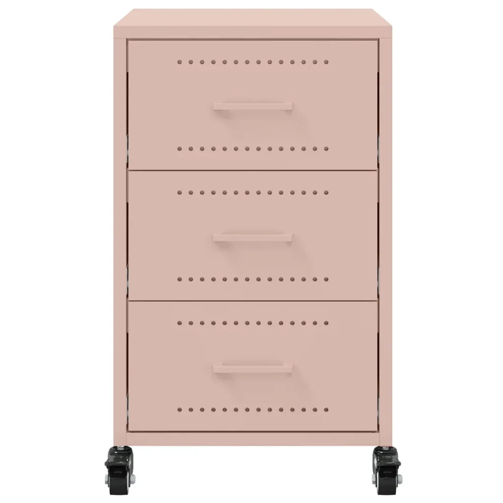 Comodino | Armadio da Notte | Mobiletto da notte Rosa 36x39x59 cm in Acciaio