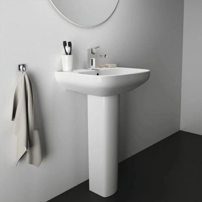 Lavabo Ideal Standard 55 cm con colonna in ceramica lucida  I.Life A
