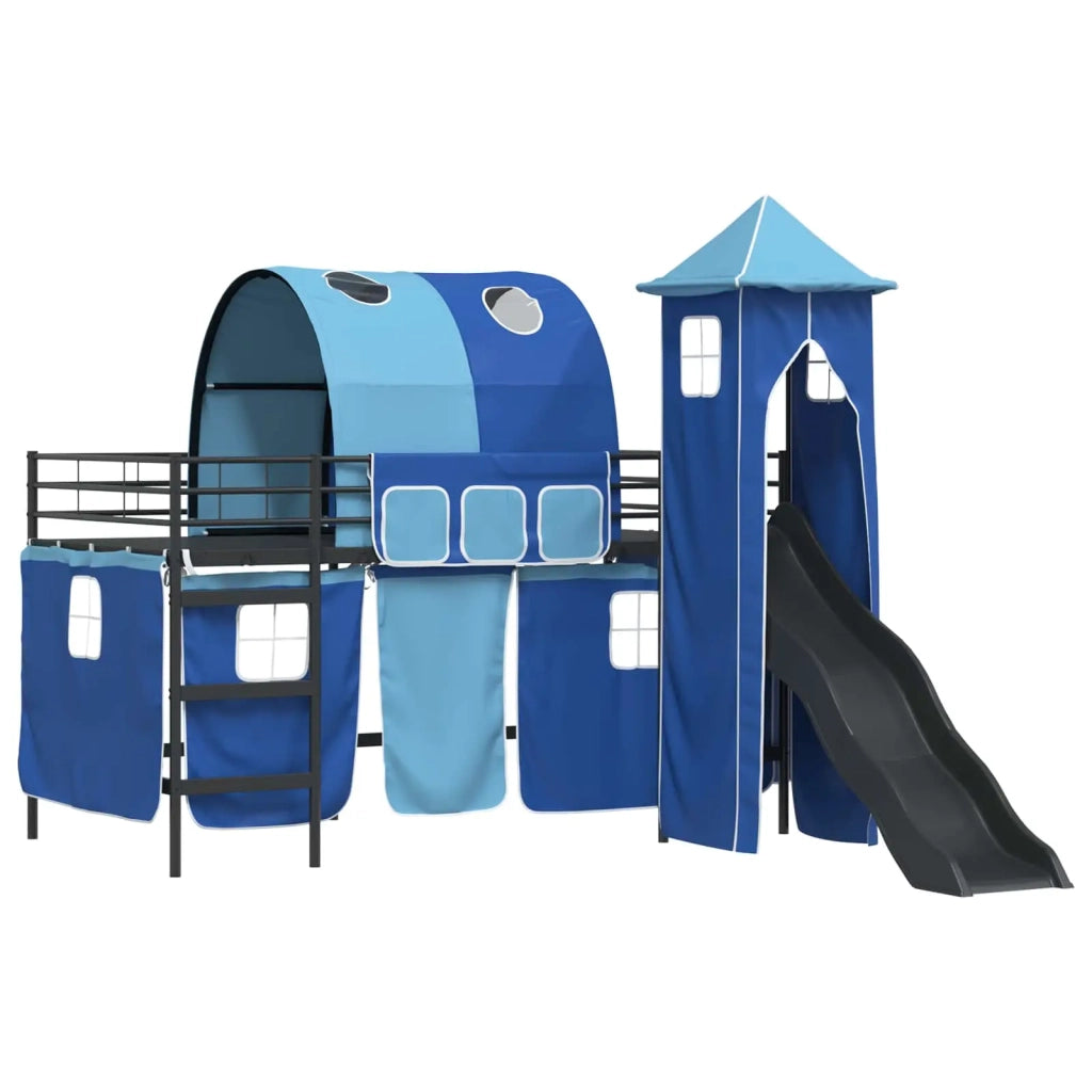 Struttura del letto loft per bambini Nero e Blu 107 x 200 cm