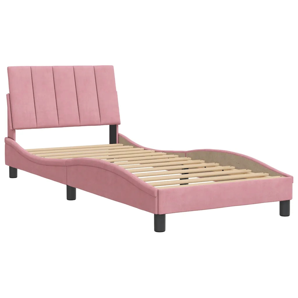 Giroletto senza Materasso Hanko Rosa 90x200 cm in Velluto