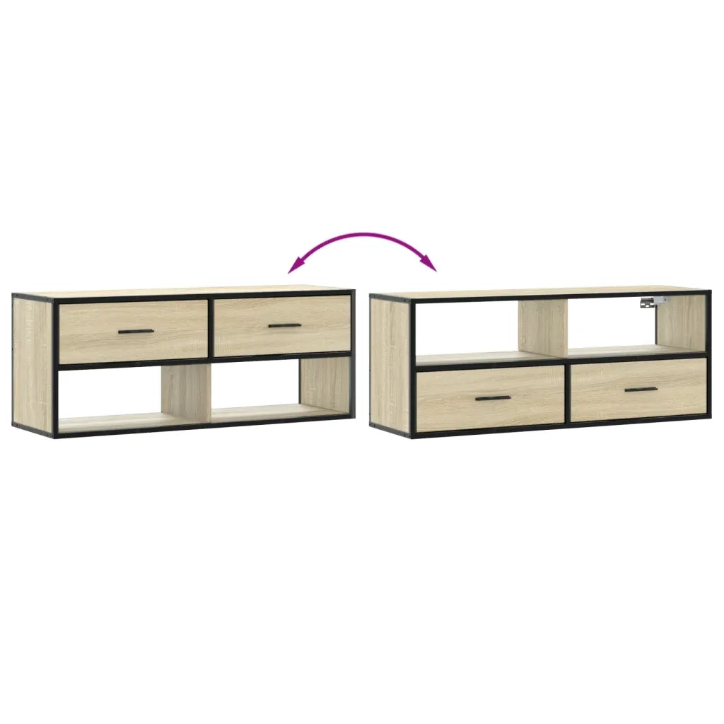Mobile TV | Armadietto TV | Mobile Porta TV Rovere Sonoma 100x31x39,5cm Legno Multistrato Metallo