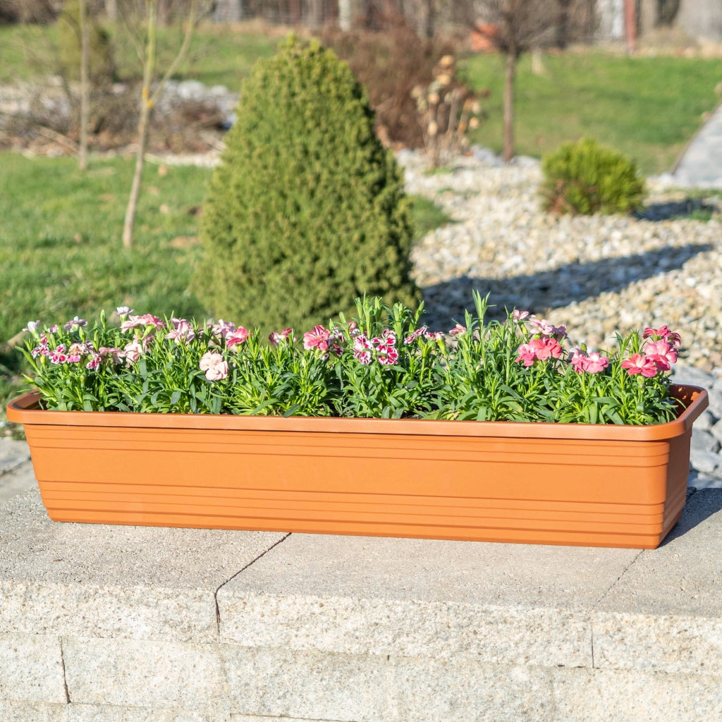 Vaso da fiori per balcone KADAX, 50 cm, rosso mattone.