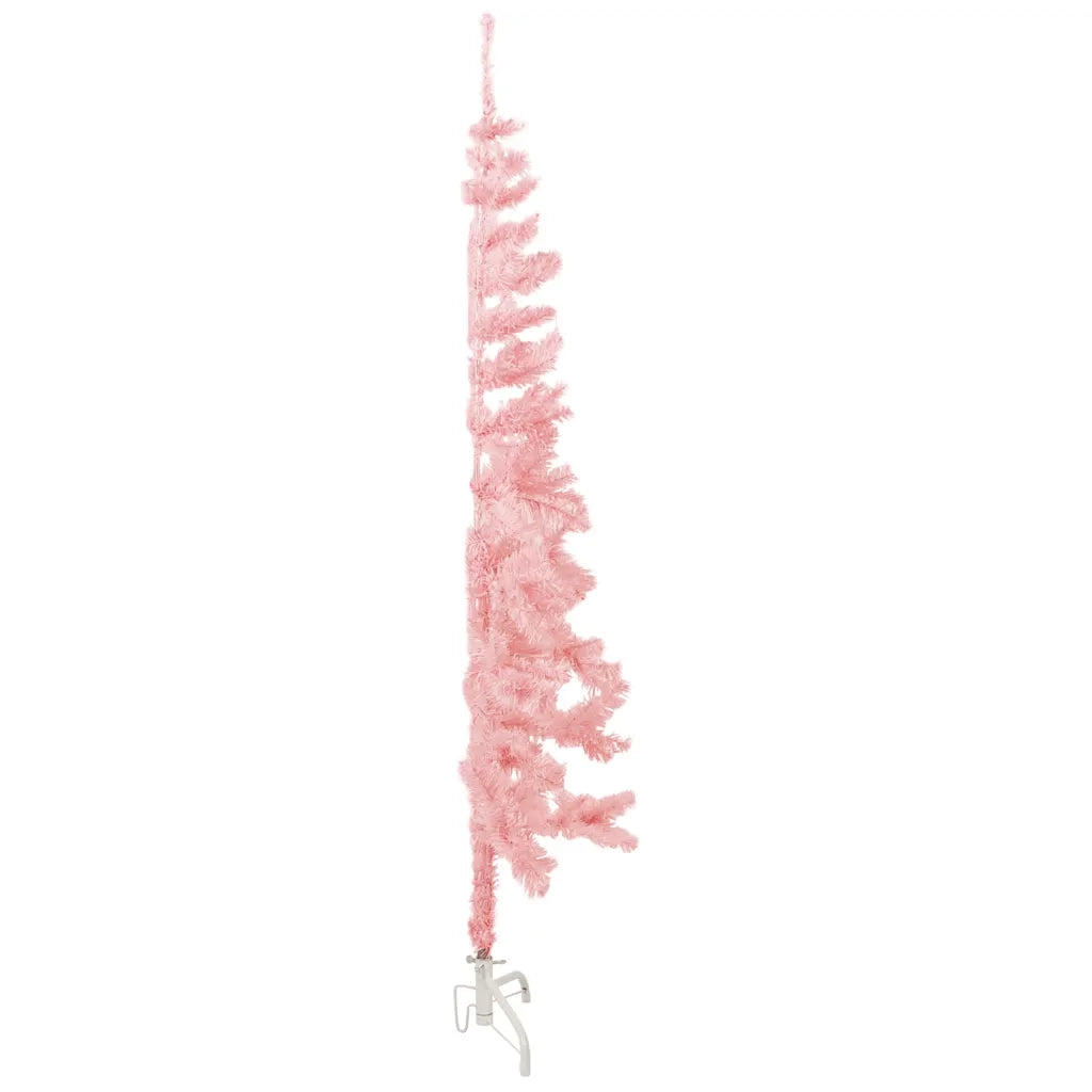 Albero Natale | Decorazioni natalizie Artificiale Sottile a Met¨¤ e Supporto Rosa 120 cm