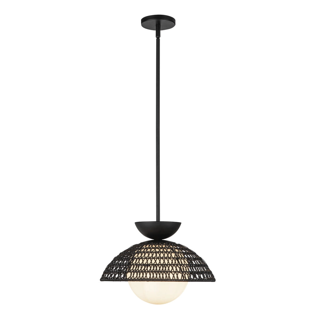 Lampada a sospensione boho rattan nero Perth Alora