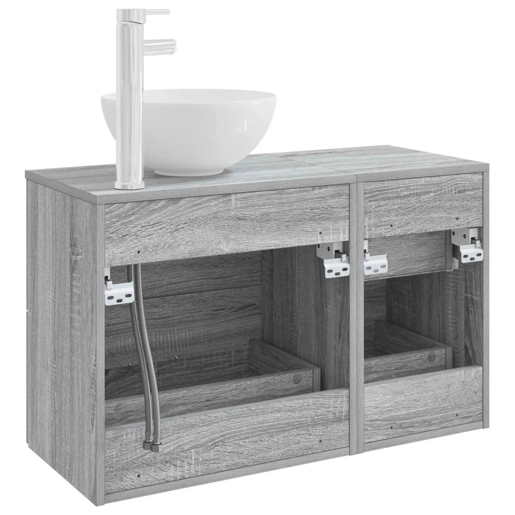 Set di mobili per il bagno 2 pcs Sonoma grigio 3403957
