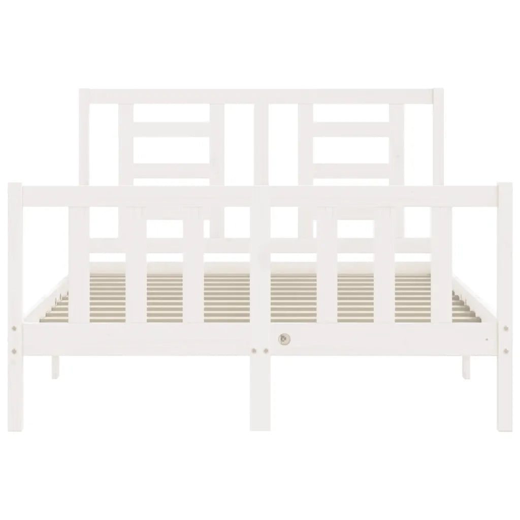 Letto senza Materasso-Struttura Letto Bianco 140x190 cm Legno Massello di Pino 581936