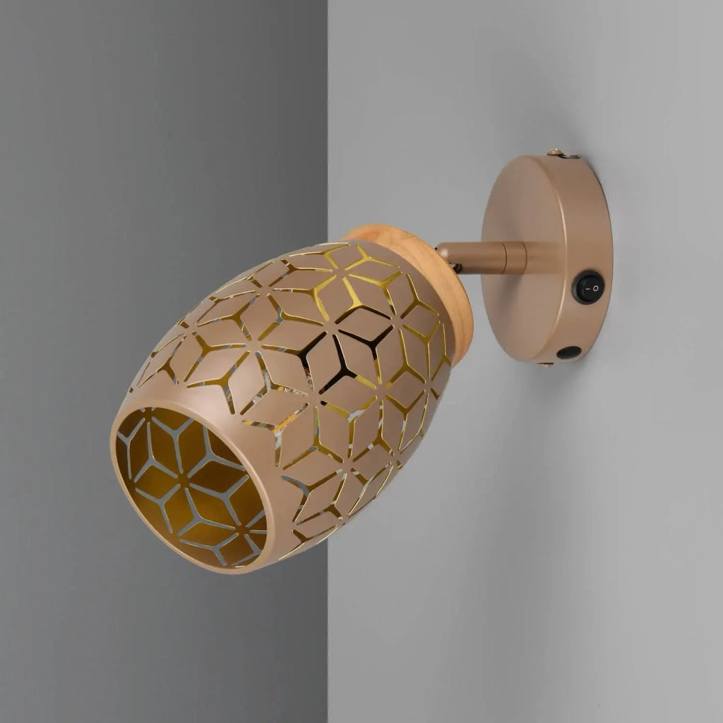 LÚZETE - APPLIQUE DA PARETE 1 LUCE METALLO COFFEE E14 BIRKITA