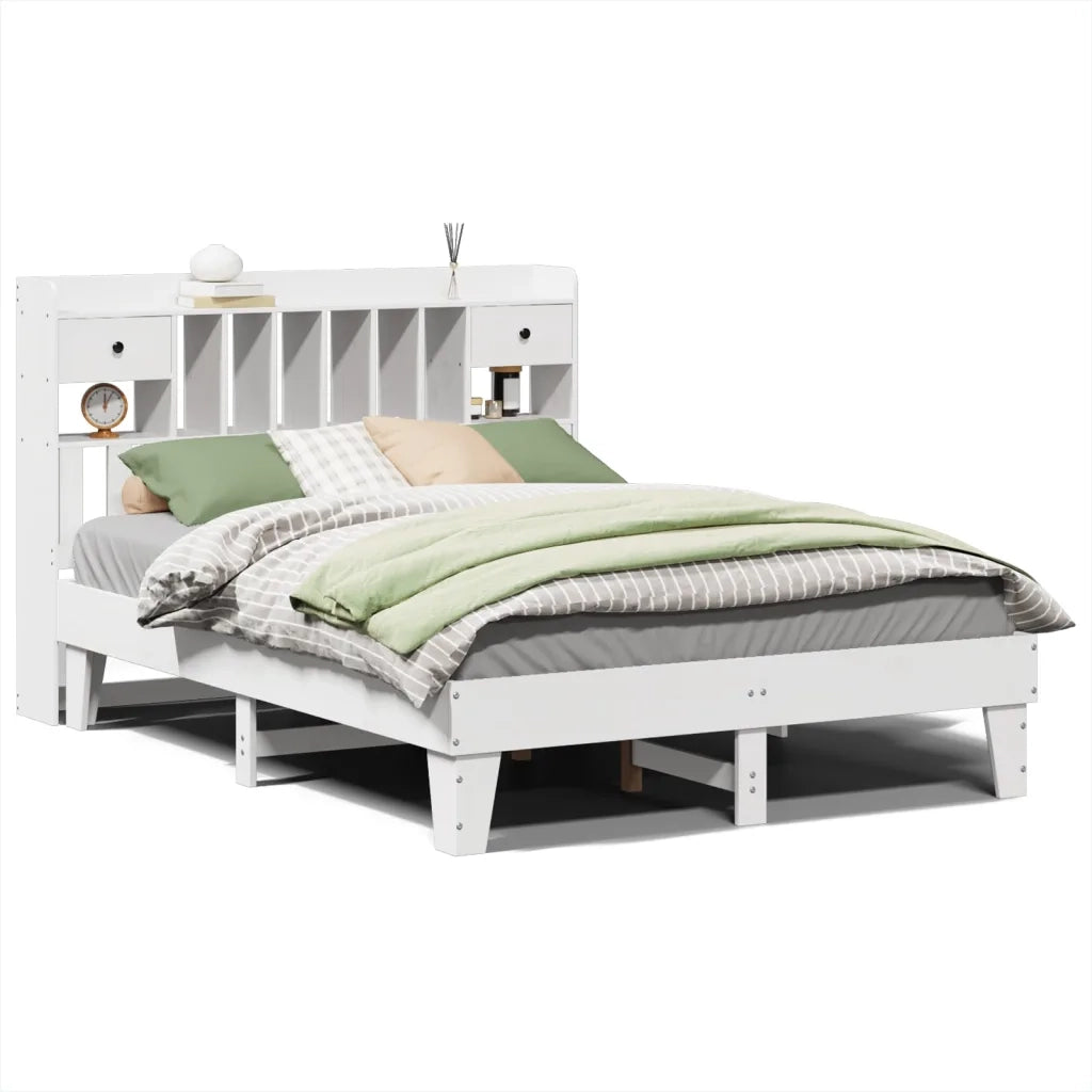 Letto senza Materasso-Struttura Letto Bianco 160x200 cm Legno Massello di Pino 940995