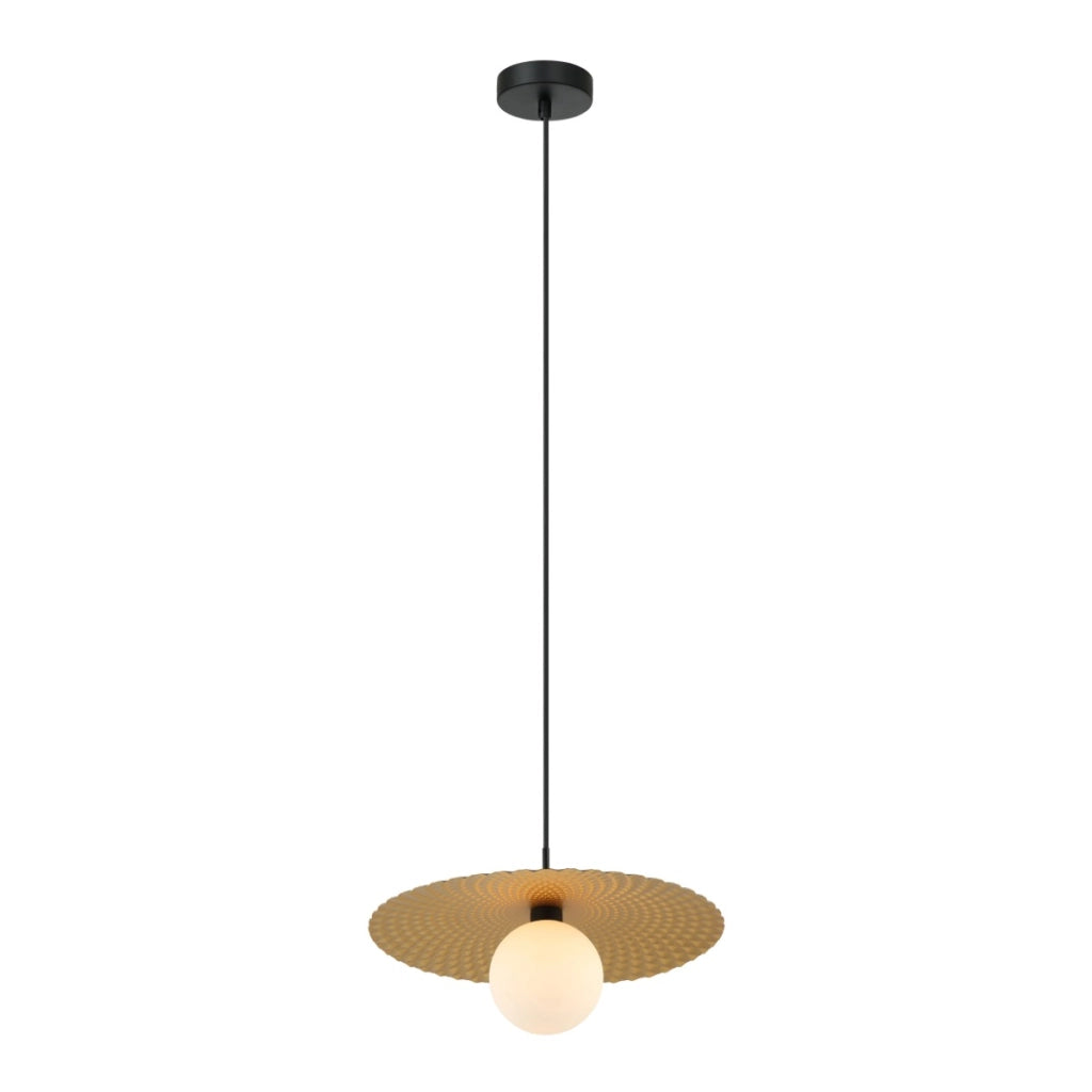 Sospensione minimal nero oro sfera opale G9 Italux